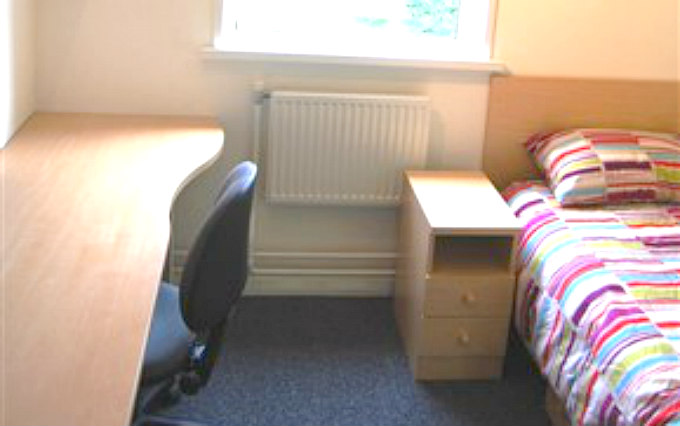 A typical single room at Plas Gwyn Halls
